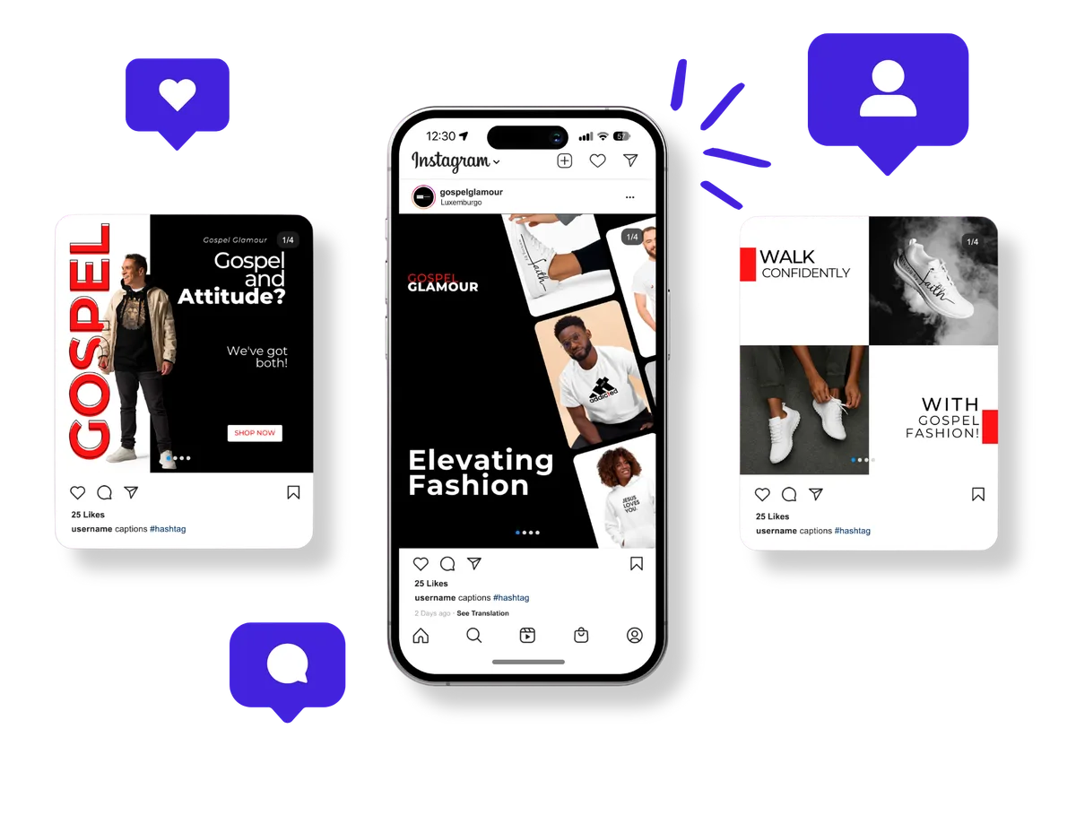 Social media posts for a fashion store