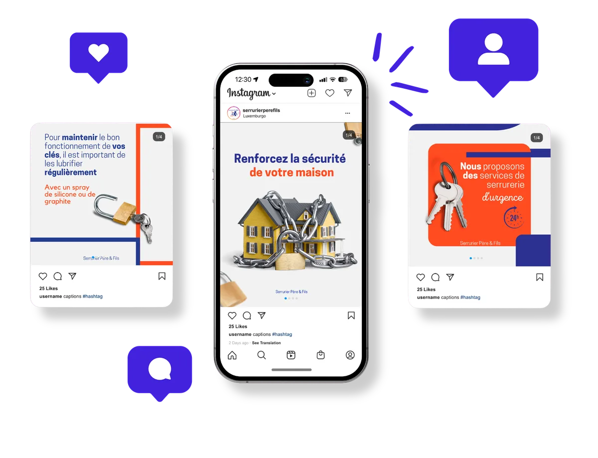 Social media posts for a real estate agency